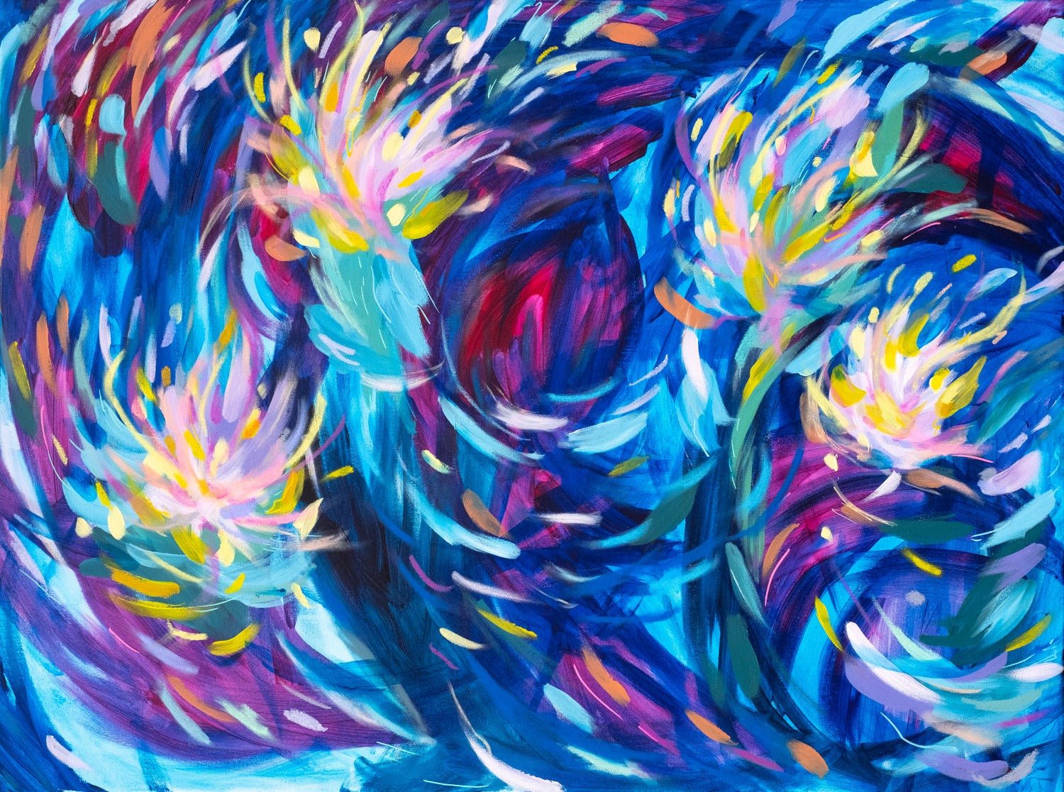 Flowerworks Print on Gallery Wrapped Canvas 18" x 24" - Kelly Andresen Art