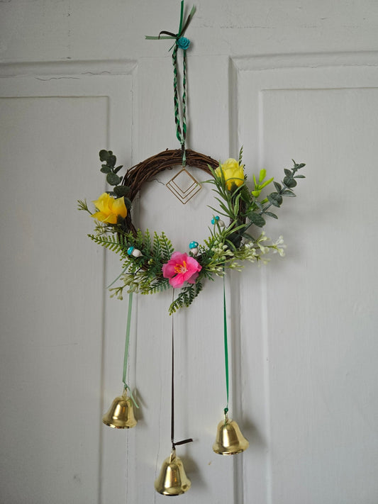 Geometric Gold Accent small 6" Witch Bells - Kelly Andresen Art