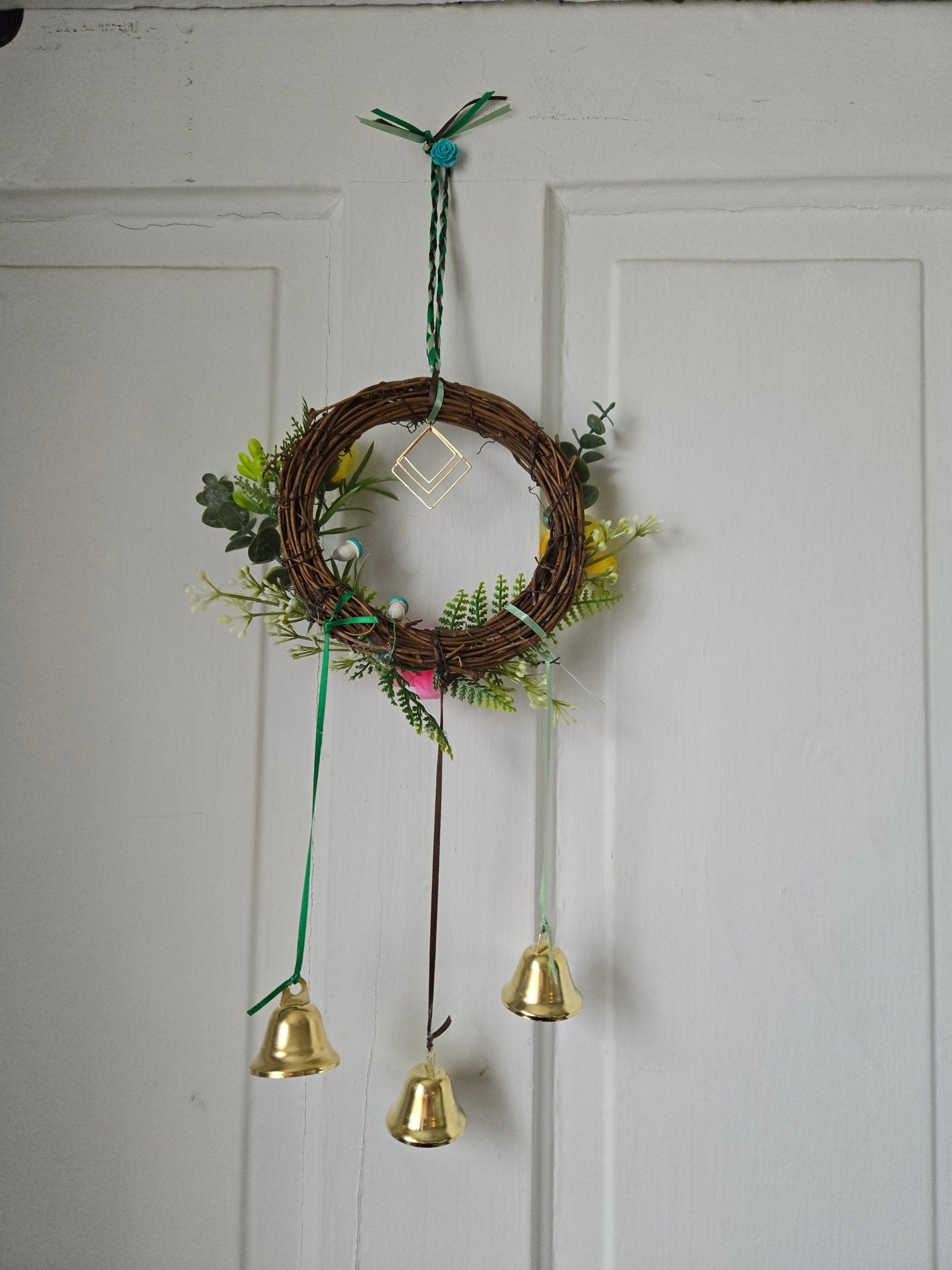 Geometric Gold Accent small 6" Witch Bells - Kelly Andresen Art