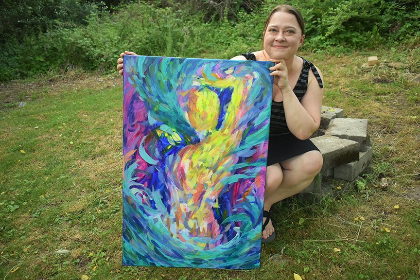 Thriving in Chaos - Original Painting 24x36 - Kelly Andresen Art