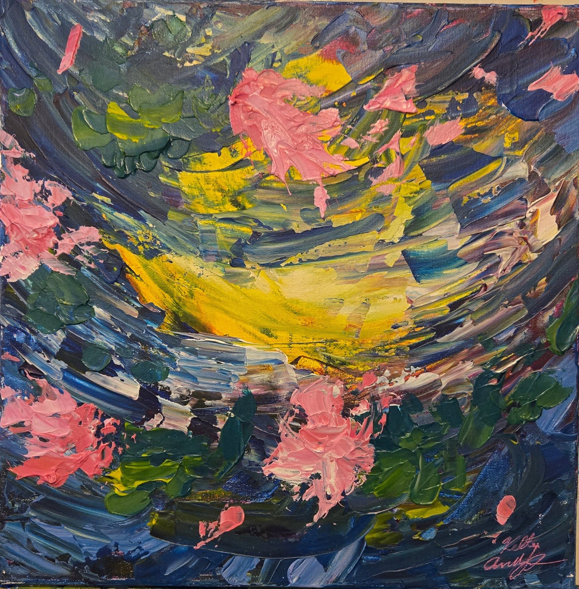Through the Canopy 14" x 14" Original Painting - Kelly Andresen Art